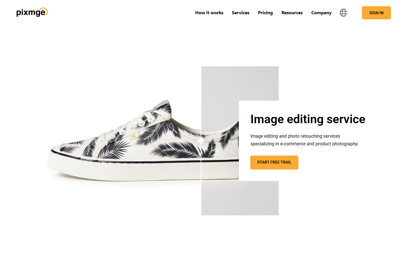 Pixmge website home page, built by Sakib Islam