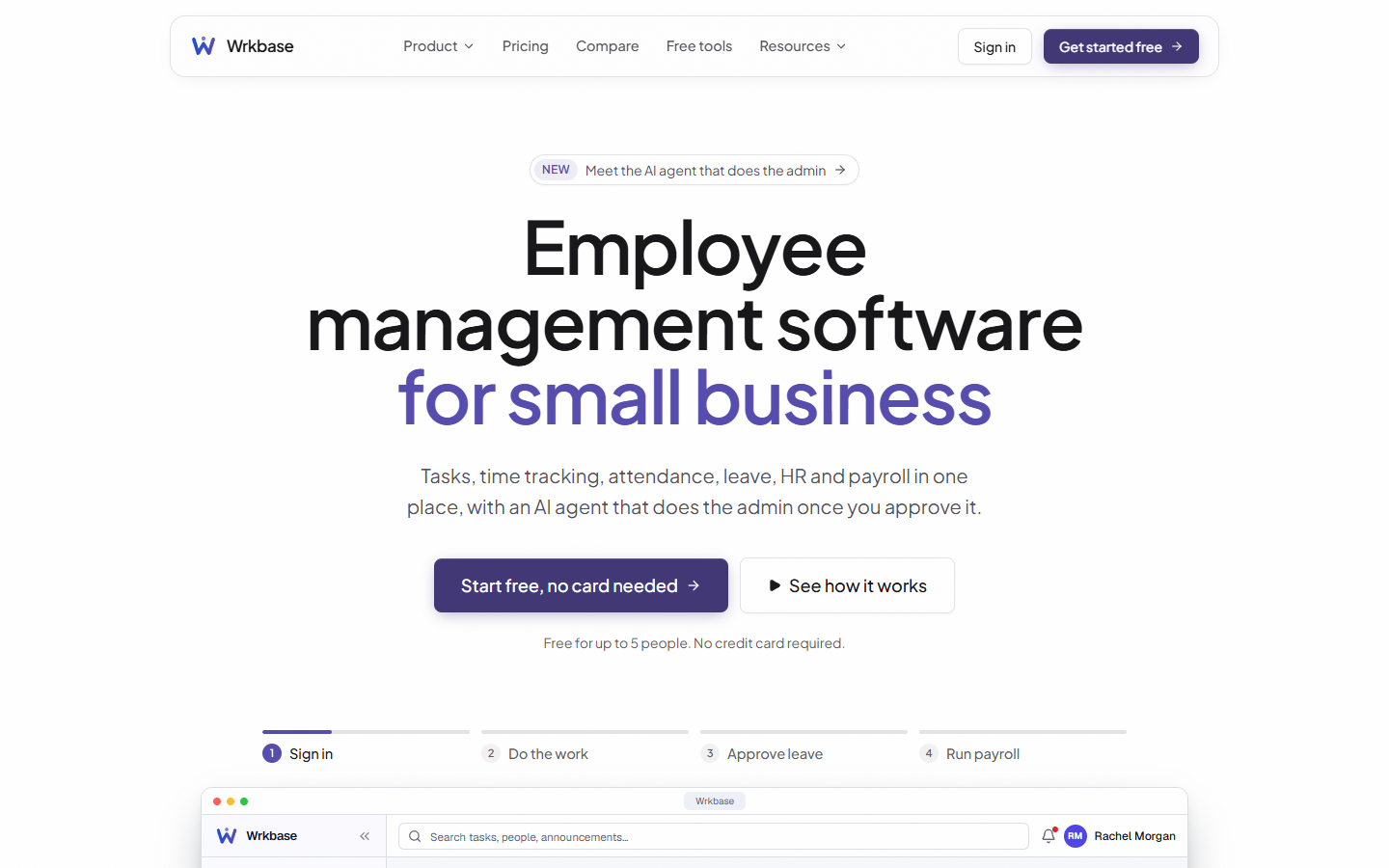 Wrkbase website home page, built by Sakib Islam